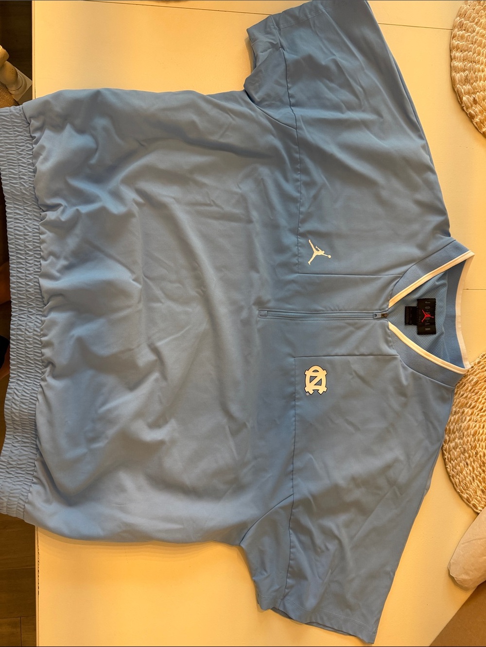 Jordan Light Blue UNC Half-Zip Athletic Top s/s jacket